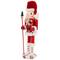 13.75" Red & White Peppermint Twist Mrs. Claus Wooden Christmas Nutcracker